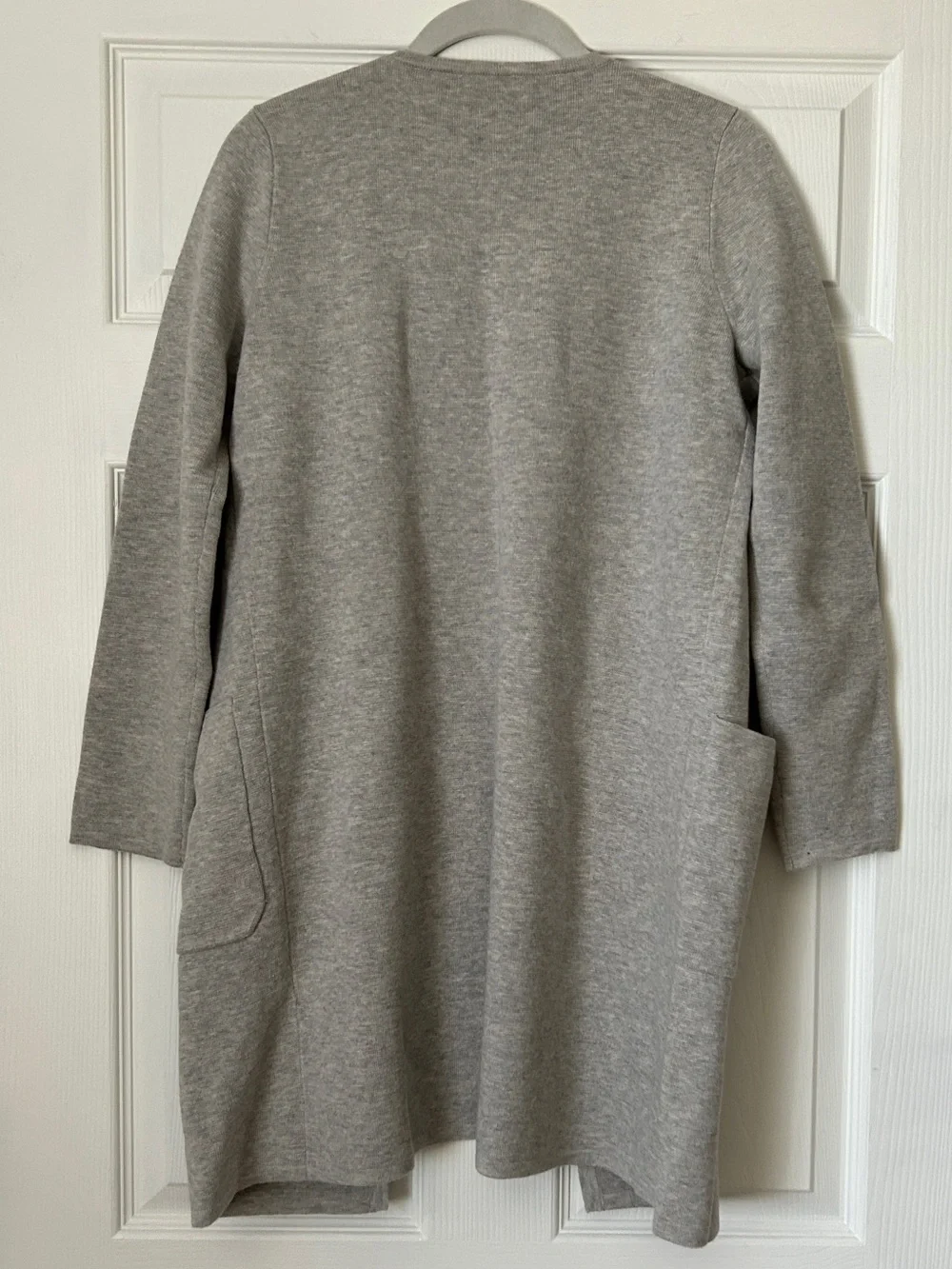 J. Crew Heather Gray Open-Front Long Cardigan